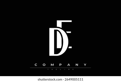DE Modern Initials Logo Design. Branding logo with stylized initials showcasing bold design and modern aesthetic. Ideal for professional business branding or creative projects focusing on minimalistic