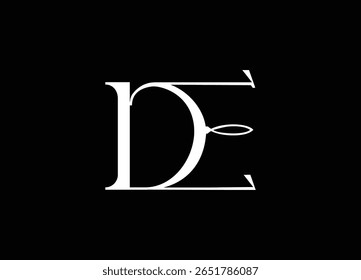 Ícone de assinatura de logotipo de monograma DE