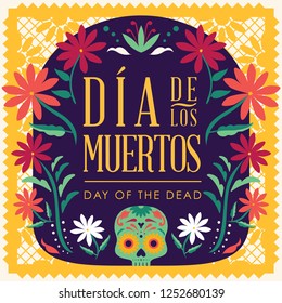 Día de Muertos (Day Of The Dead in Spanish) Floral Composition - Copy Space