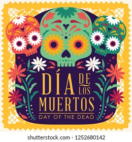 
Día de Muertos (Day Of The Dead in Spanish) Floral Composition - Copy Space