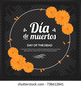 Día de Muertos (Day Of The Dead in Spanish) Black Cut Out Paper Composition - Copy Space