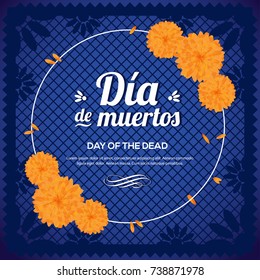 Día de Muertos (Day Of The Dead in Spanish) - Blue Copy Space Composition