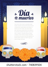 Día de Muertos (Day Of The Dead in Spanish) Letter Altar Composition - Copy Space