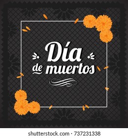 Día de Muertos (Day Of The Death In Spanish) - Black Background