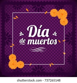 Día de Muertos (Day Of The Death in Spanish) - Purple Background