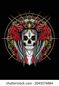 Día de Muertos illustration vector design t-shirt