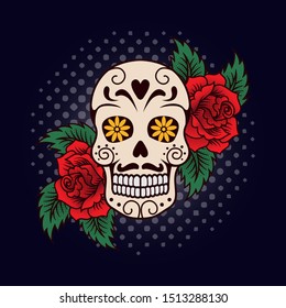 Día de muertos skull background