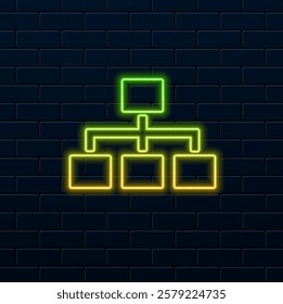 Ícone de Orgainisation diagrama. neon style..