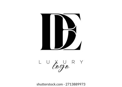 DE  Serif Letter Monogram Typography Logo for Elegant Premium Branding Identity