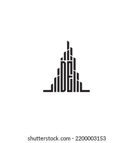 DE skyscraper initial logo concept in high quality professional design that will print well across any print media