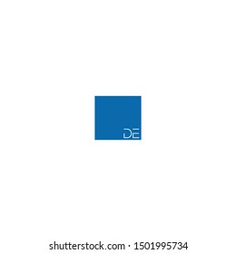 DE in square logo vector template with minimal features