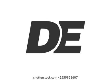 DE Techno Editable Font Logo For Corporate Branding. Bold, Futuristic Design With Unique Typographic Ideas. Minimal Custom Type And Dynamic Letter Variations For Promotion, Printing, And Book Titles