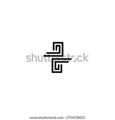 DE technology line design icon logo