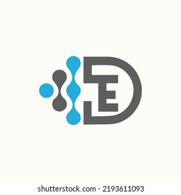 DE Technology vector logo template for corporate identity. Network, internet tech concept illustration