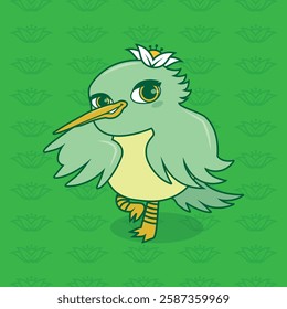 Ilustración de un pajarito verde