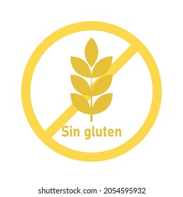 Diseño de vector de icono libre de gluten aislado