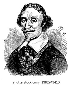 De Vries started in 1632, a colony on the banks of the Delaware, but it was quickly laid to waste, vintage line drawing or engraving illustration