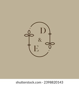 DE wedding initial logo in high quality professional design that will print well across any print media