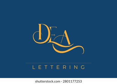 DEA Elegant Monogram Logo Design With Decorative Lettering. Elegant Monogram Logo Design with Decorative Elements and Typography