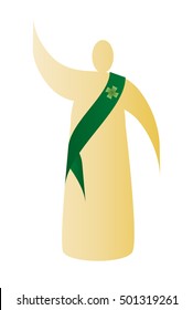 Deacon - abstract simple silhouette illustration of a cleric deacon with a stole. Vector illustration.