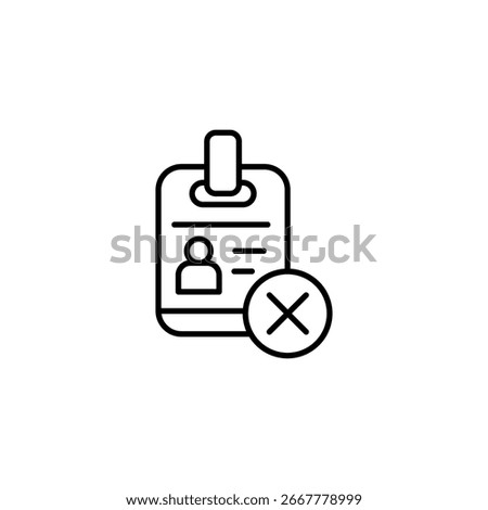 Deactivated Id Badge Representing Access Revoked Or Termination Symbol