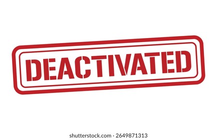 DEACTIVATED red stamp text vector, rubber stamp