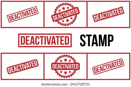 Deactivated Rubber Stamp Set Vector