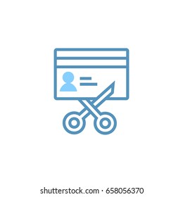 Deactivation credit, identity card icon. Vector illustration.