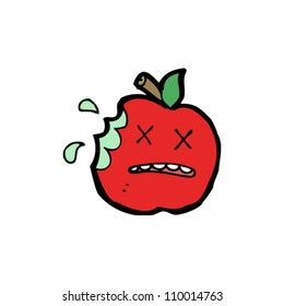 caricatura de manzana muerta