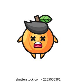 the dead apricot mascot character , cute style design for t shirt, sticker, logo element