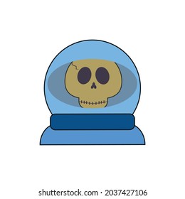 Dead astronaut halloween cartoons . Vector illustrations.
