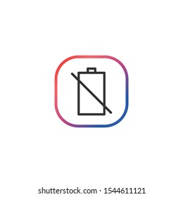 Dead Battery  - Line Vector Icon