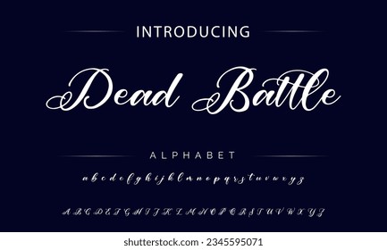 Dead Battle calligraphy script. Vector alphabet.