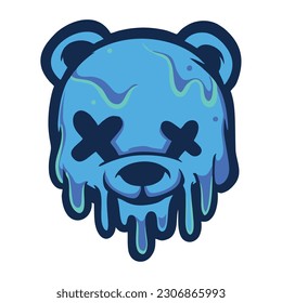 Dead bear t shirt design vector