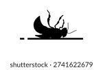 dead bee, black isolated silhouette