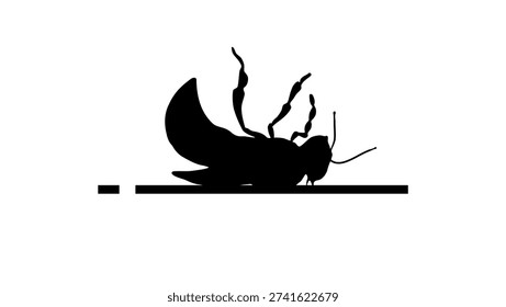 dead bee, black isolated silhouette