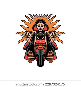 dead biker tattoo vector design