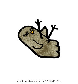 caricatura de pájaro muerto