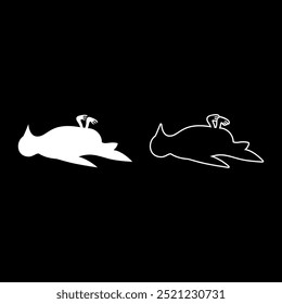 Dead bird danger concept set icon white color vector illustration image solid fill outline contour line thin flat style