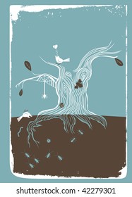 Dead bird and his fellow over a tree
