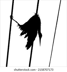 Dead Bird On The Electrical Wire Silhouette Illustration Based On My Photography. Vector Illustration