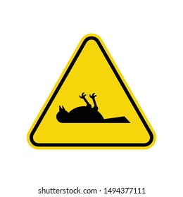 Dead Bird Sign Isolated On White Background. ISO Triangle Warning Symbol Simple, Flat Vector, Icon You Can Use Your Website Design, Mobile App Or Industrial Design. Vector Illustration
