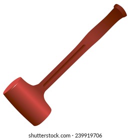 Dead blow hammer with a special protective coating. Vector illustration.