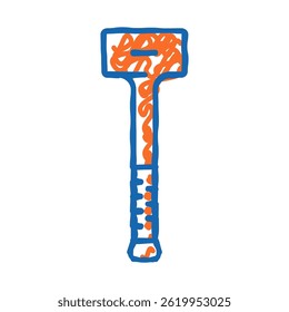 dead blow hammer tool doodle icon sketch vector. dead blow hammer tool sign. isolated symbol illustration