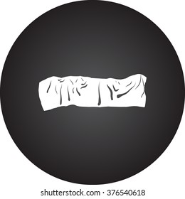 Dead body corpse under white cloth simple icon on colorful round background