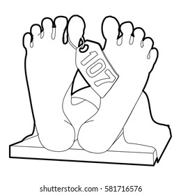 Dead body icon. Outline illustration of dead body vector icon for web