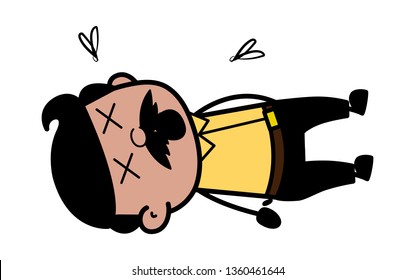 Dead Body - Indian Cartoon Man Father Vector Illustration