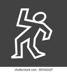 Dead, body, man icon vector image.Can also be used for law and order. Suitable for mobile apps, web apps and print media.