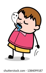 Dead Body - Teenager Cartoon Fat Boy Vector Illustration
