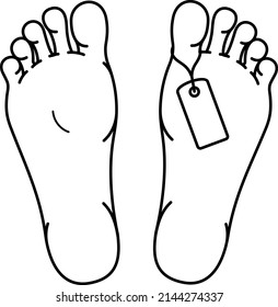 Dead body. Vector outline illustration.